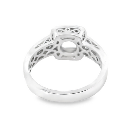 18k White Gold .79 cttw Diamond Semimount Engagement Ring