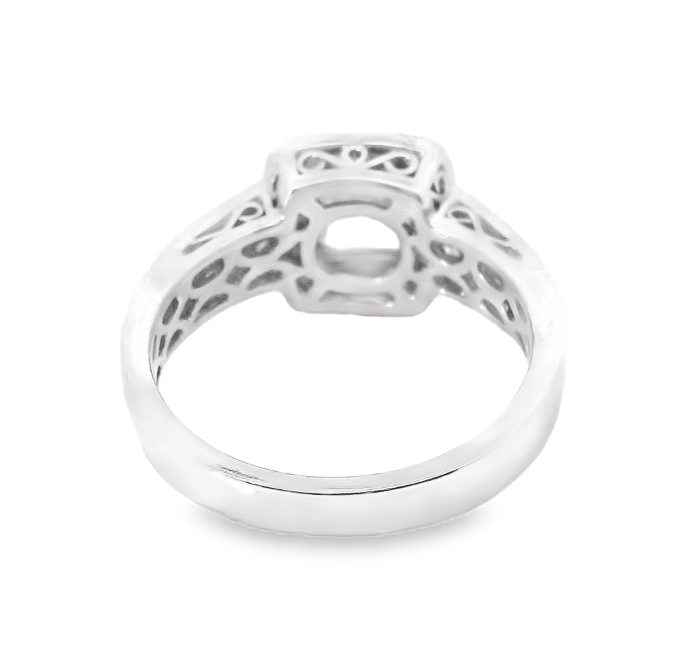 18k White Gold .79 cttw Diamond Semimount Engagement Ring