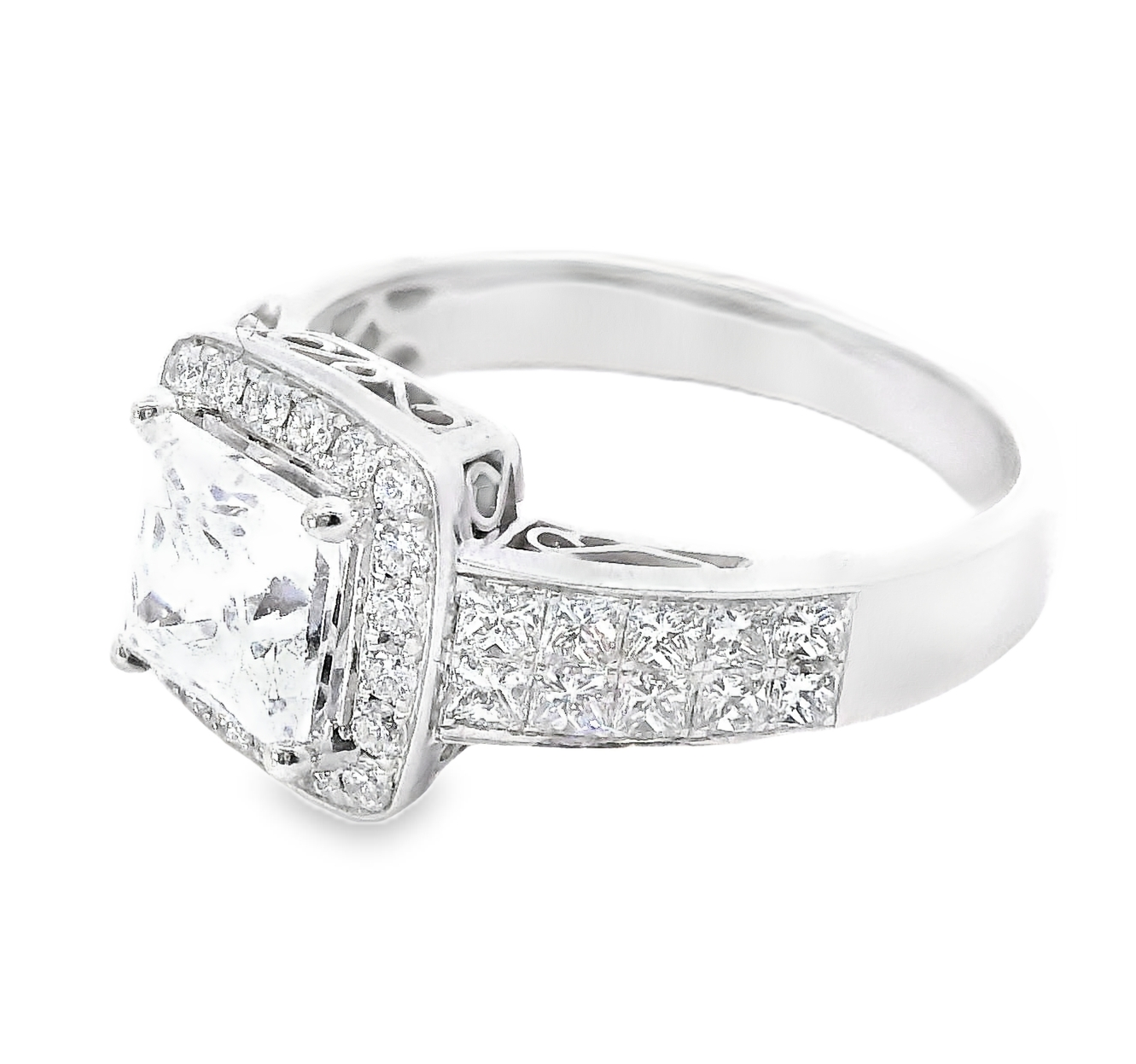 18k White Gold .79 cttw Diamond Semimount Engagement Ring