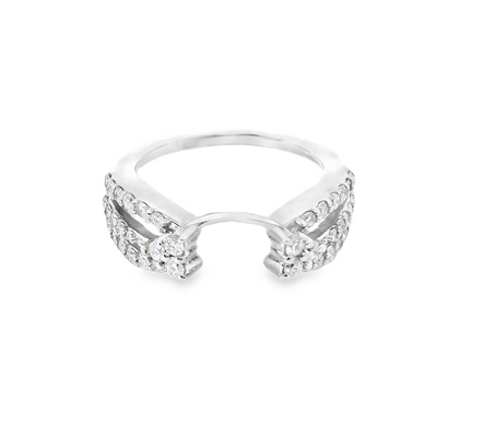 14k White Gold Diamond Wrap Engagement Ring