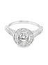 14K White Gold Diamond Semi-mount Engagement Ring