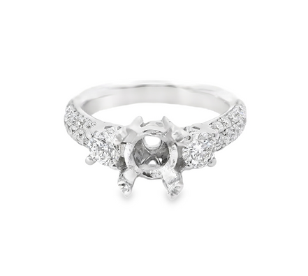 18K White Gold Semi-Mount Engagement Ring