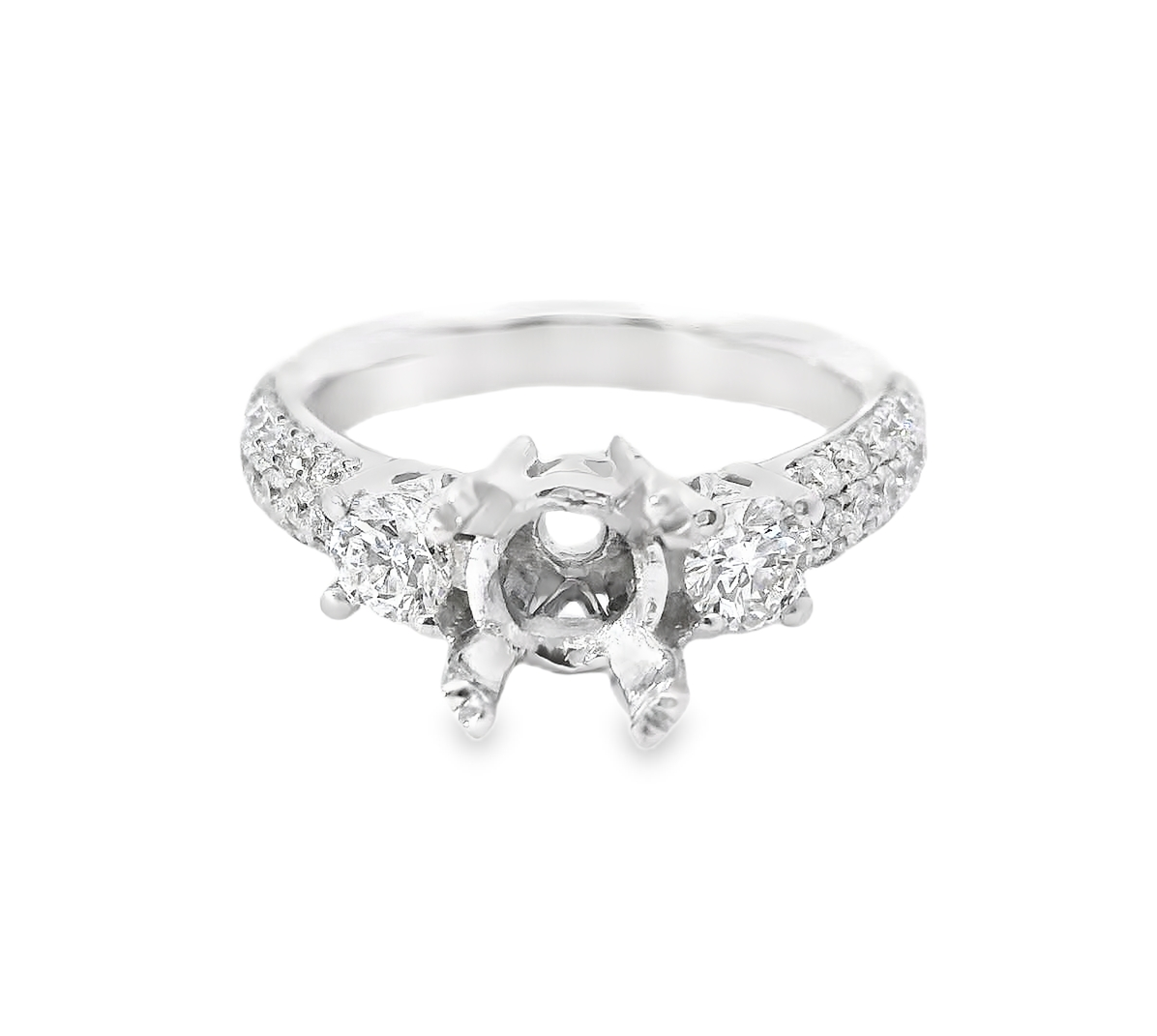 18K White Gold Semi-Mount Engagement Ring