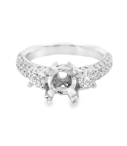 18K White Gold Semi-Mount Engagement Ring