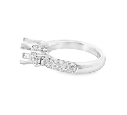 18K White Gold Semi-Mount Engagement Ring