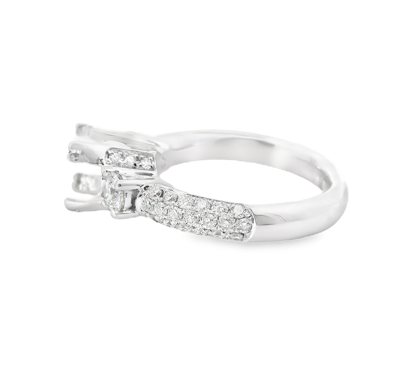 18K White Gold Semi-Mount Engagement Ring