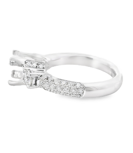 18K White Gold Semi-Mount Engagement Ring