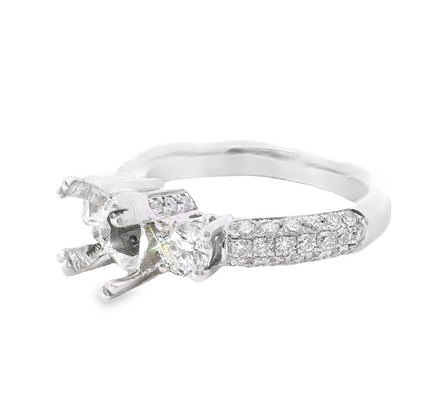 18K White Gold Semi-Mount Engagement Ring