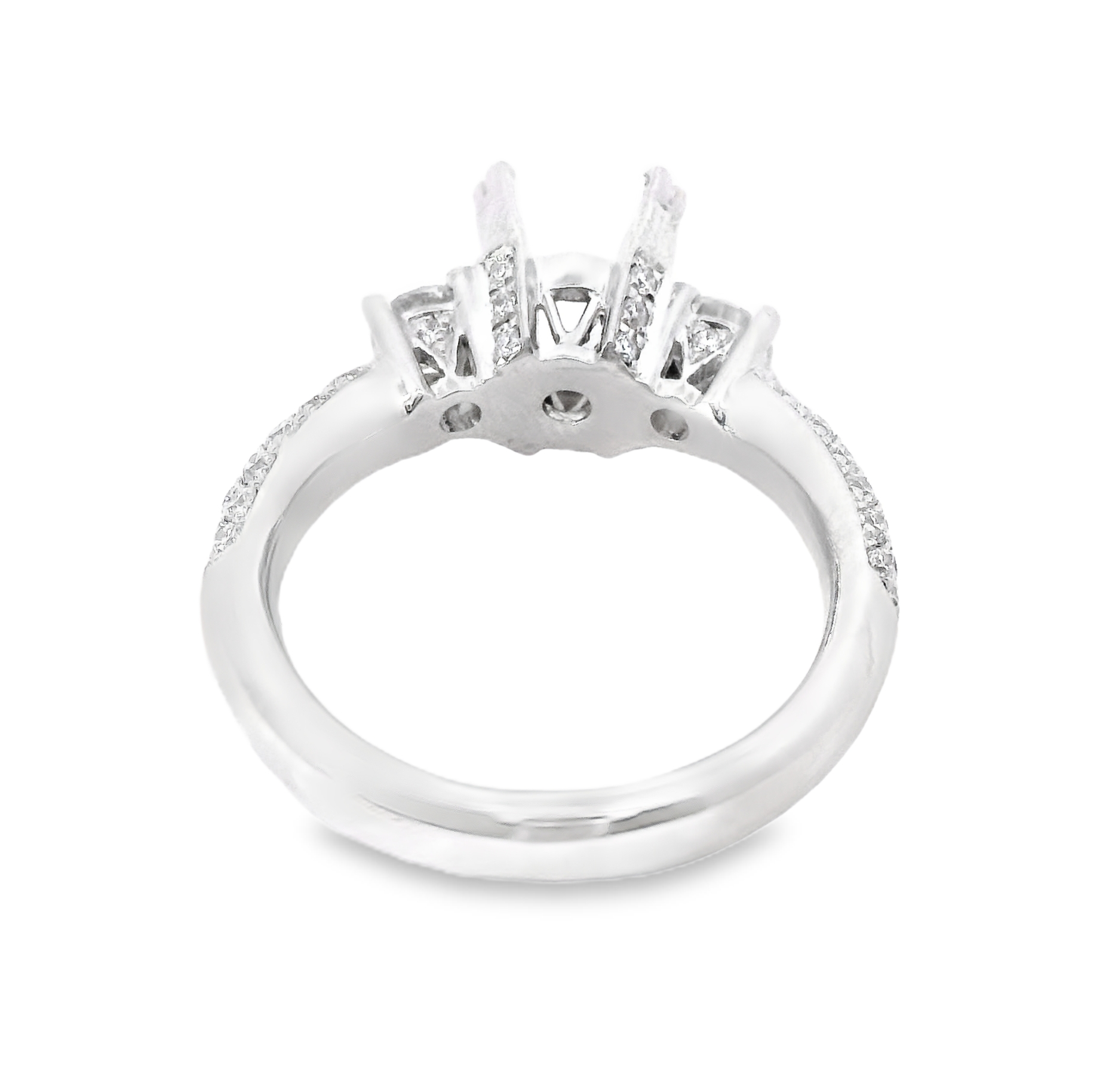 18K White Gold Semi-Mount Engagement Ring