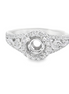 14K White Gold Halo Diamond Semi-Mount Engagement Ring