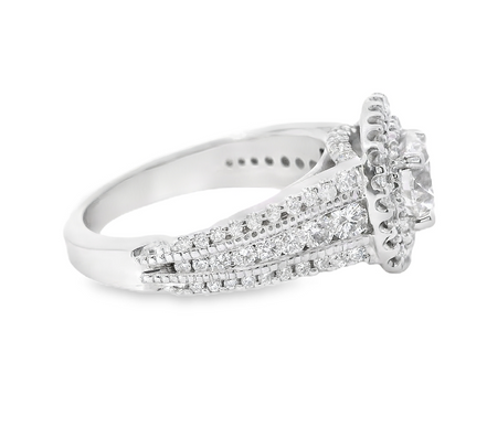 14K White Gold .85 CT Diamond Remount Double Halo Ring