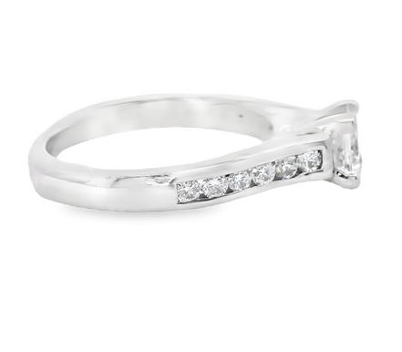 14K White Gold Diamond Semi-mount Engagement Ring
