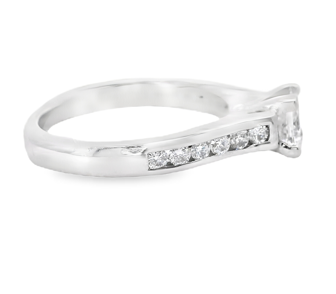 14K White Gold Diamond Semi-mount Engagement Ring