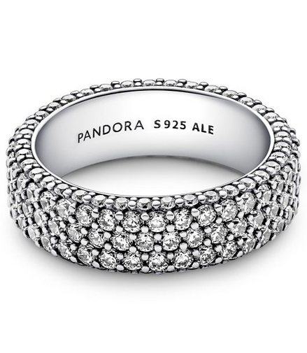 Pandora Timeless Pavé Triple-Row Ring Size 6