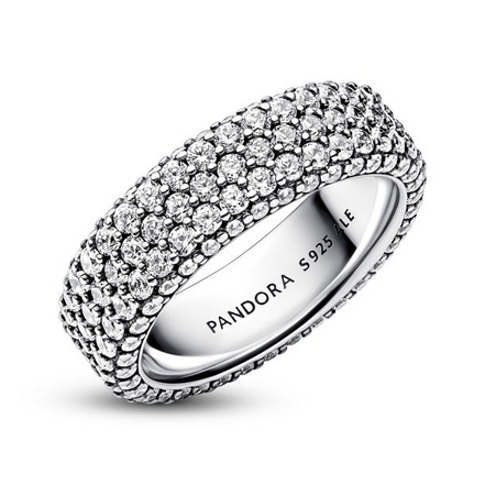 Pandora Timeless Pavé Triple-Row Ring Size 6