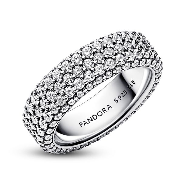 Pandora Timeless Pavé Triple-Row Ring Size 6
