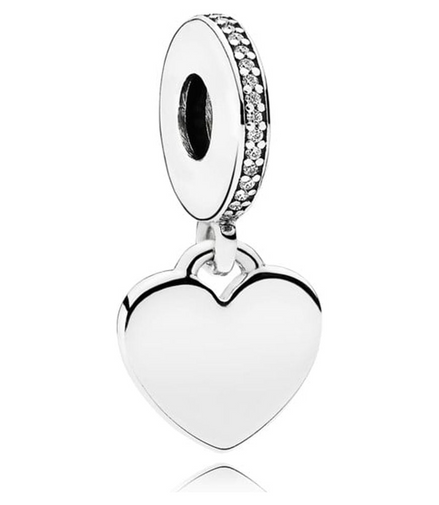 Pandora Moments Engravable Heart Dangle Charm