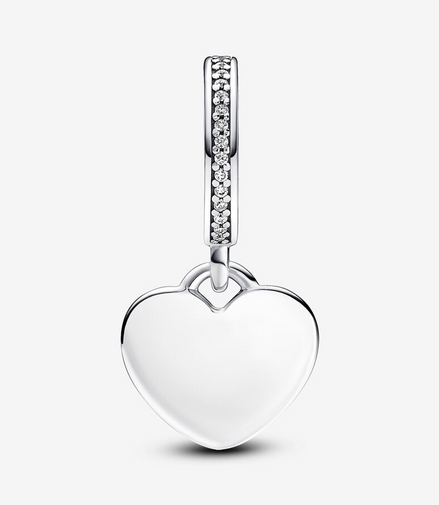 Pandora Moments Engravable Heart Dangle Charm