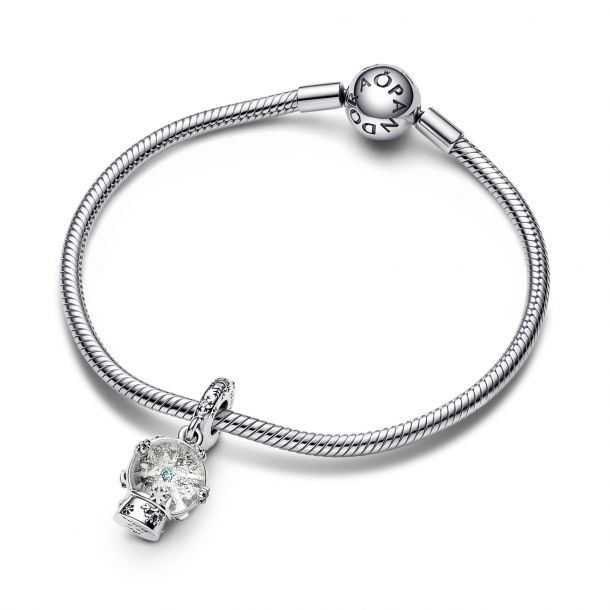 Pandora Moments Snowflake Snowglobe Dangle Charm