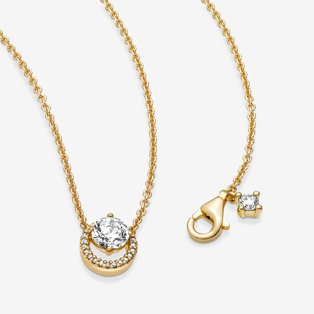 Pandora Timeless Sparkling Round Halo Pendant Collier Necklace