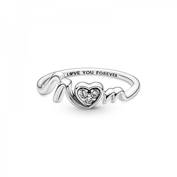 Pandora Moments Mom Pavé Heart Ring Size 5
