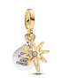 Pandora Moments 14K Gold-Plated Engravable North Star Lab-grown Diamond Dangle Charm