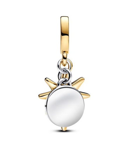 Pandora Moments 14K Gold-Plated Engravable North Star Lab-grown Diamond Dangle Charm