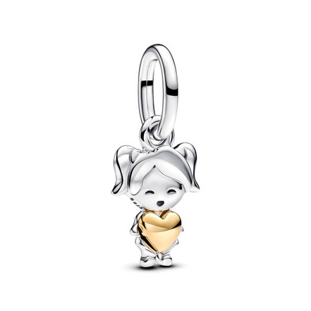 Pandora Moments Two-Tone Happy Girl Dangle Charm