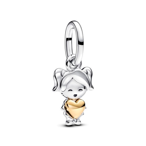 Pandora Moments Two-Tone Happy Girl Dangle Charm