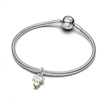 Pandora Moments Two-Tone Happy Girl Dangle Charm