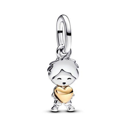 Pandora Moments Two-Tone Happy Boy Dangle Charm