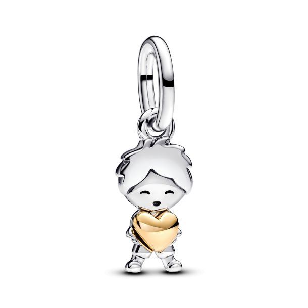 Pandora Moments Two-Tone Happy Boy Dangle Charm