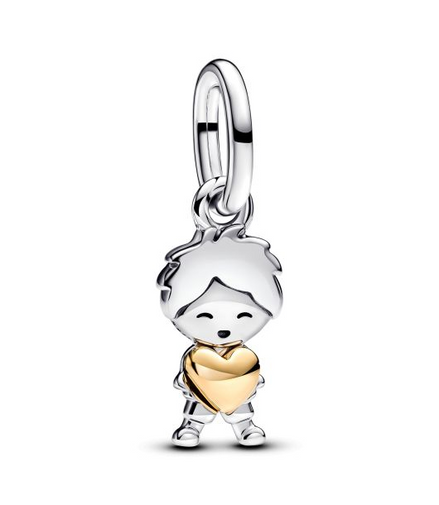 Pandora Moments Two-Tone Happy Boy Dangle Charm