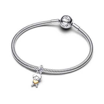 Pandora Moments Two-Tone Happy Boy Dangle Charm