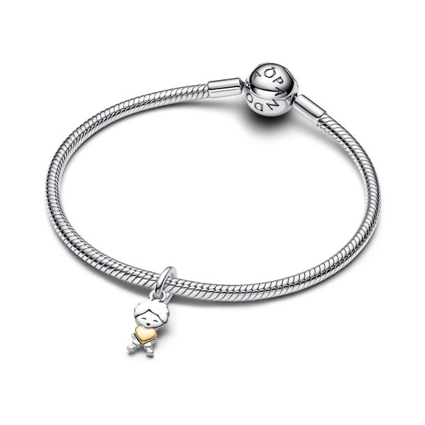 Pandora Moments Two-Tone Happy Boy Dangle Charm