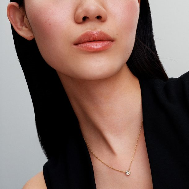 Pandora Timeless Round Pavé Halo Pendant Necklace