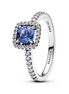 Pandora Timeless Sparkling Square Blue Halo Ring Size 6