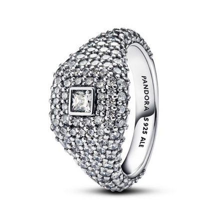 Pandora Timeless Pavé Square Cocktail Ring Size 7
