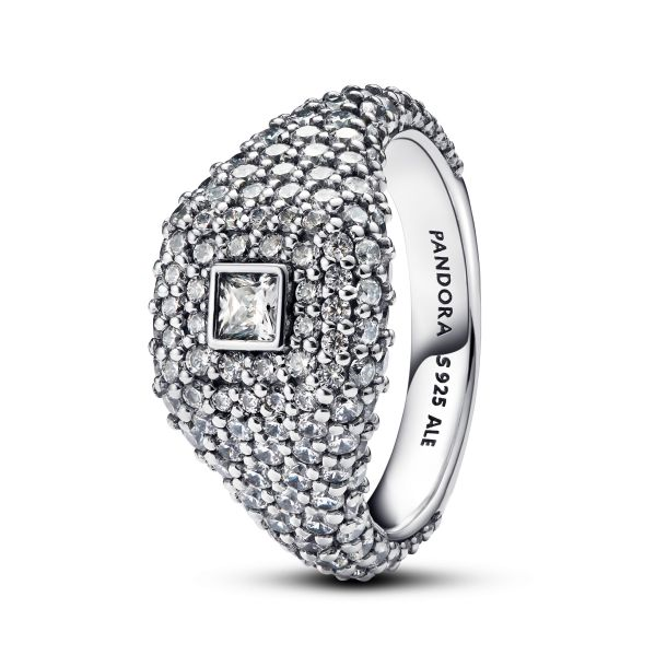 Pandora Timeless Pavé Square Cocktail Ring Size 7