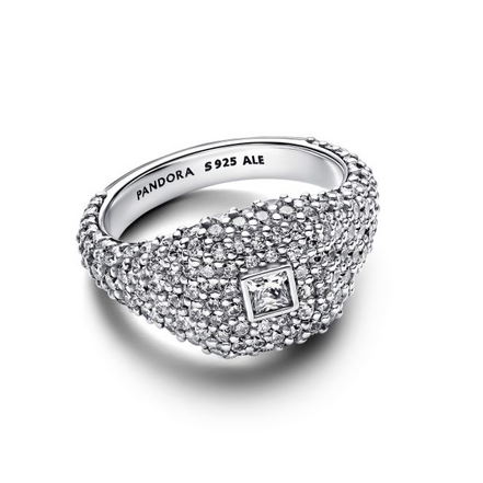 Pandora Timeless Pavé Square Cocktail Ring Size 7