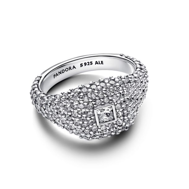 Pandora Timeless Pavé Square Cocktail Ring Size 7