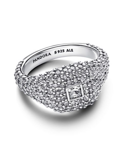 Pandora Timeless Pavé Square Cocktail Ring Size 7