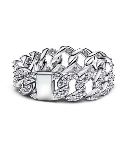 Pandora Timeless Pavé Cuban Chain Ring Size 4.5