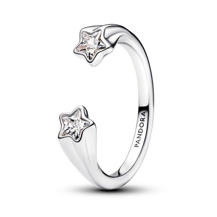 Pandora Moments Shooting Stars Open Ring Size 6
