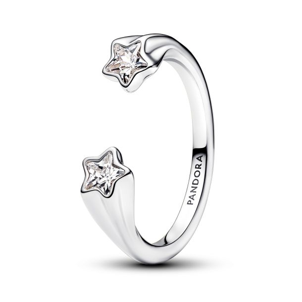 Pandora Moments Shooting Stars Open Ring Size 6