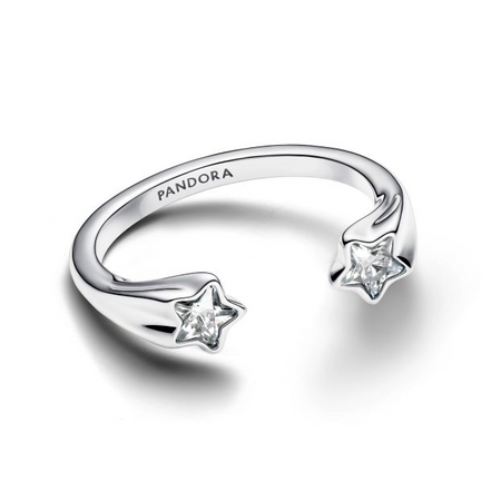 Pandora Moments Shooting Stars Open Ring Size 6