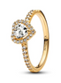 Pandora Timeless Sparkling Elevated Clear Heart Ring Size 9