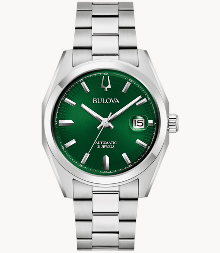 Bulova Men's Classic Surveyor Green Dial Stainless Steel Bracelet