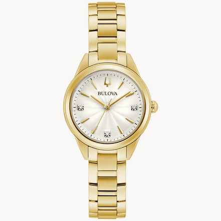 Bulova Classic Sutton Ladies Diamond-Accent Gold-Tone Bracelet Watch