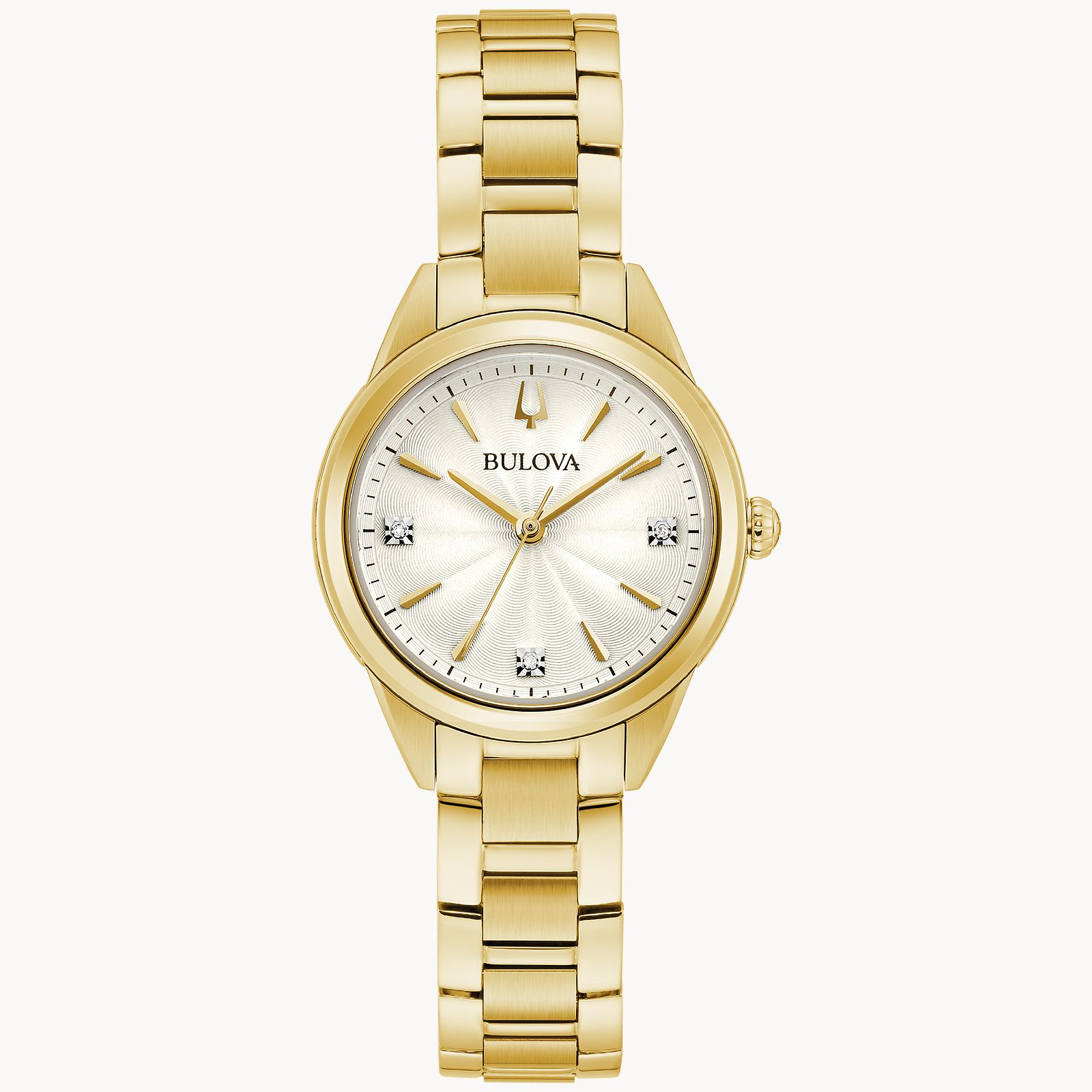 Bulova Classic Sutton Ladies Diamond-Accent Gold-Tone Bracelet Watch